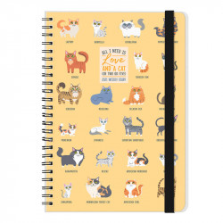 LARGE WEEKLY SPIRAL BOUND DIARY 12 MONTH 2021 - CATS