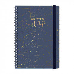 LARGE WEEKLY SPIRAL BOUND DIARY 16 MONTH 2021/2022 - STARS