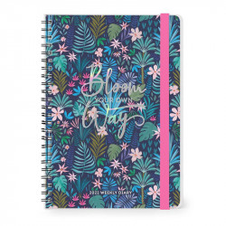 LARGE WEEKLY SPIRAL BOUND DIARY 12 MONTH 2022 - FLORA