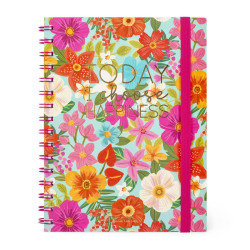 SPIRAL NOTEBOOK - LARGE LINED - FLOWERS