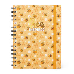 SPIRAL NOTEBOOK - LARGE LINED - BEE