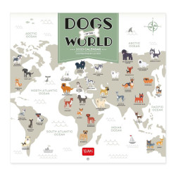 UNCOATED PAPER CALENDAR 2023 - 30X29 cm DOGS OF THE WORLD