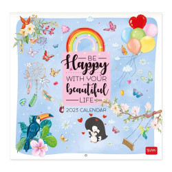UNCOATED PAPER CALENDAR 2023 - 30X29 cm LIVE HAPPY