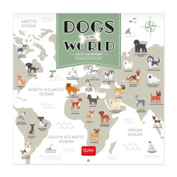 UNCOATED PAPER CALENDAR 2023 - 18X18 cm DOGS OF THE WORLD
