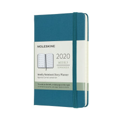 12M WEEKLY NOTEBOOK POCKET MAGNETIC GREEN HARD COVER