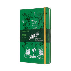 12M LIMITED EDITION ALICE IN WONDERLAND WEEKLY NOTEBOOK LARGE GREEN