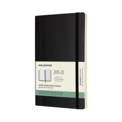 MOLESKINE 18M WEEKLY NOTEBOOK LARGE BLACK SOFT COVER