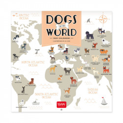 UNCOATED PAPER CALENDAR 2021 - 18X18 cm DOGS OF THE WORLD