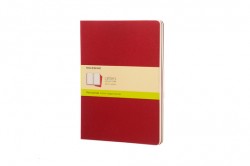 MOLESKINE CAHIER JOURNALS EXTRA LARGE PLAIN CRANBERRY RED